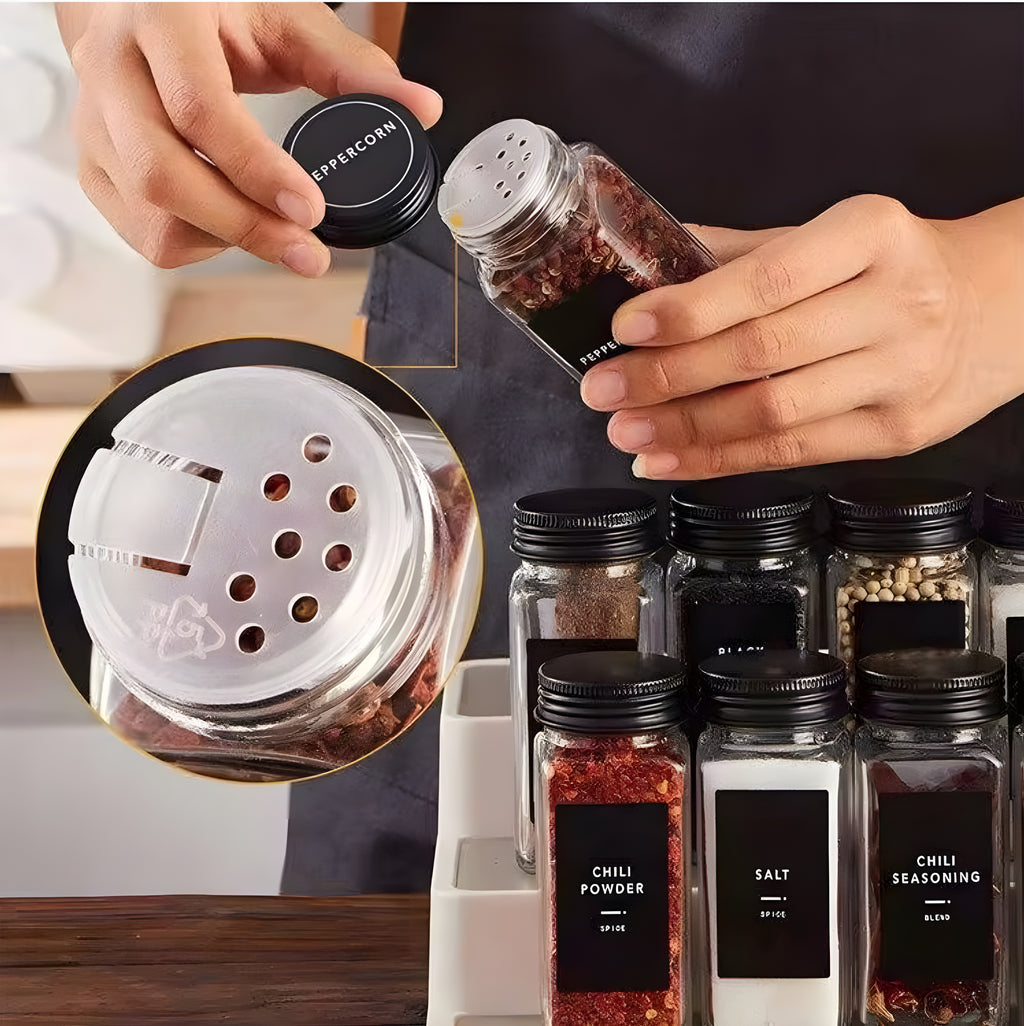 Kruidenpotjes Set 24 Stuks | Aluminium Deksel + Stickers & Accessoires