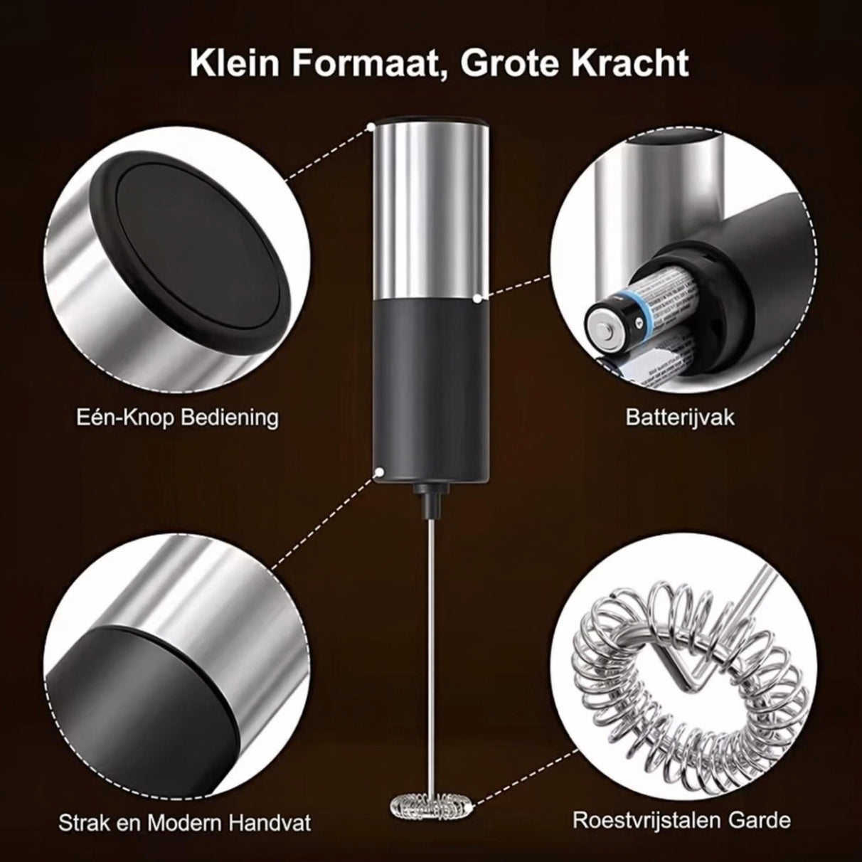 Mousseur à lait - Électrique - Manuel - Mousseur à lait de luxe - Noir