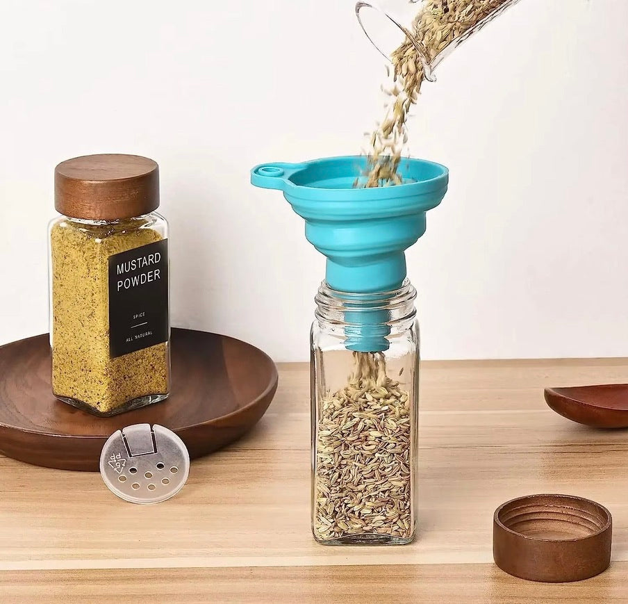 Ensemble de 24 pots à épices | Couvercle en aluminium + autocollants et accessoires