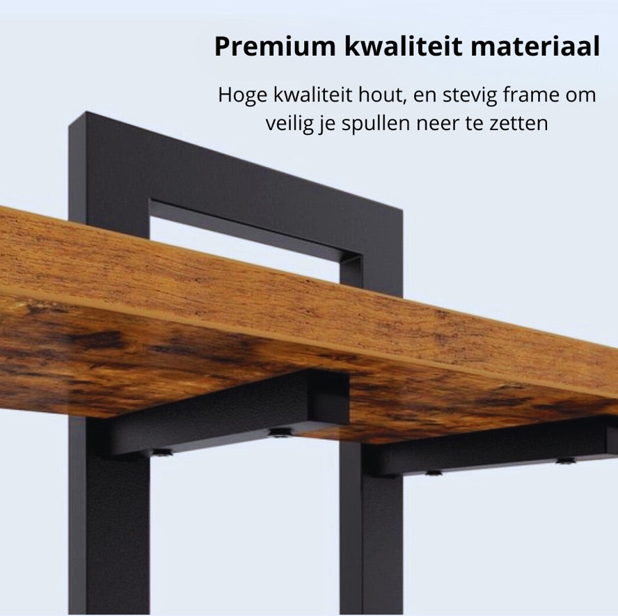 Étagères Murales Industrielles Lot de 2 – Étagères Murales en Bois avec Cadre en Métal Noir