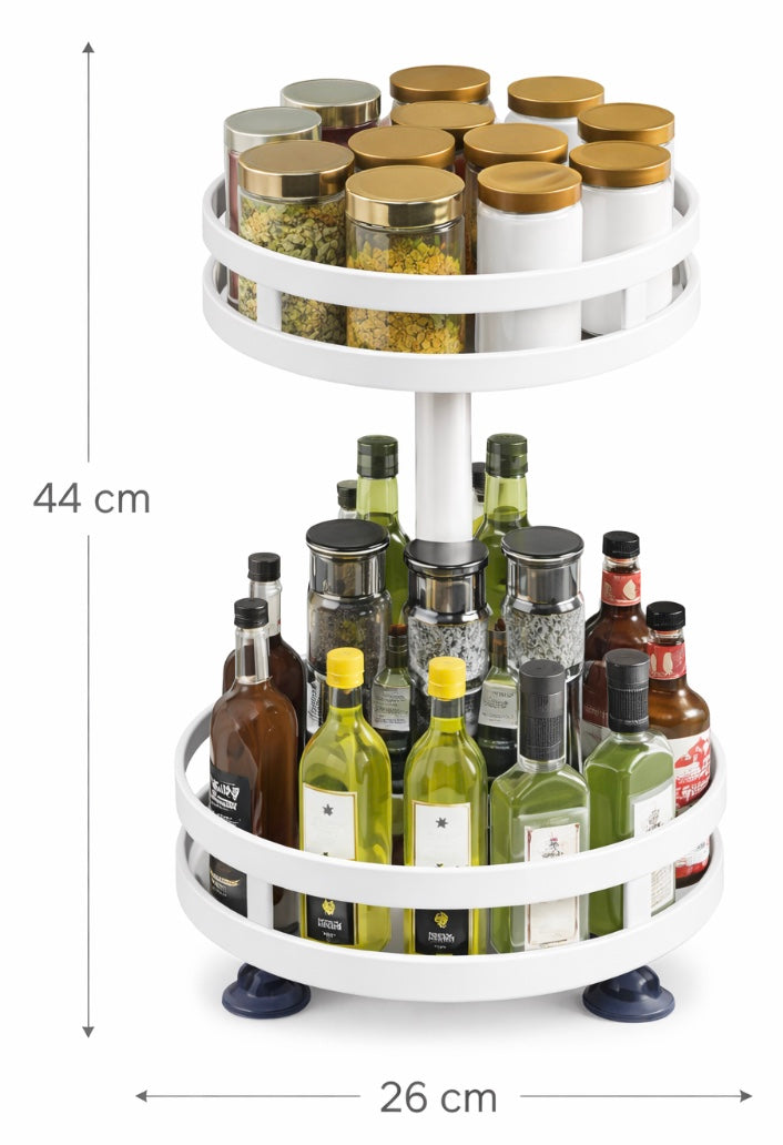 kruidenrek - Staand - Draaibaar - 2 Laags - 35cm Hoog - Wit