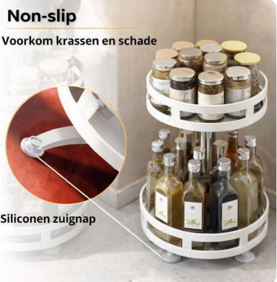 kruidenrek - Staand - 3 Laags - Draaibaar - 52cm Hoog - Verstelbaar - Wit