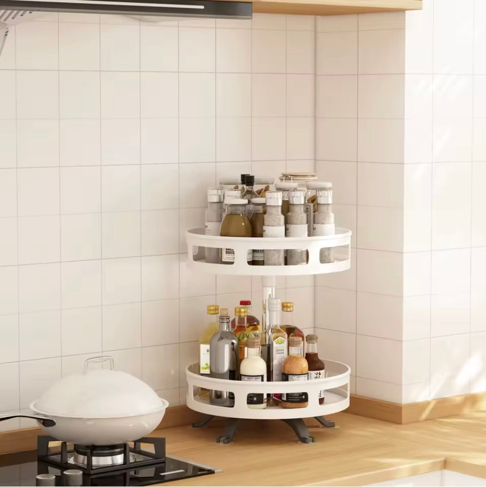 kruidenrek - Staand - Draaibaar - 2 Laags - 35cm Hoog - Wit