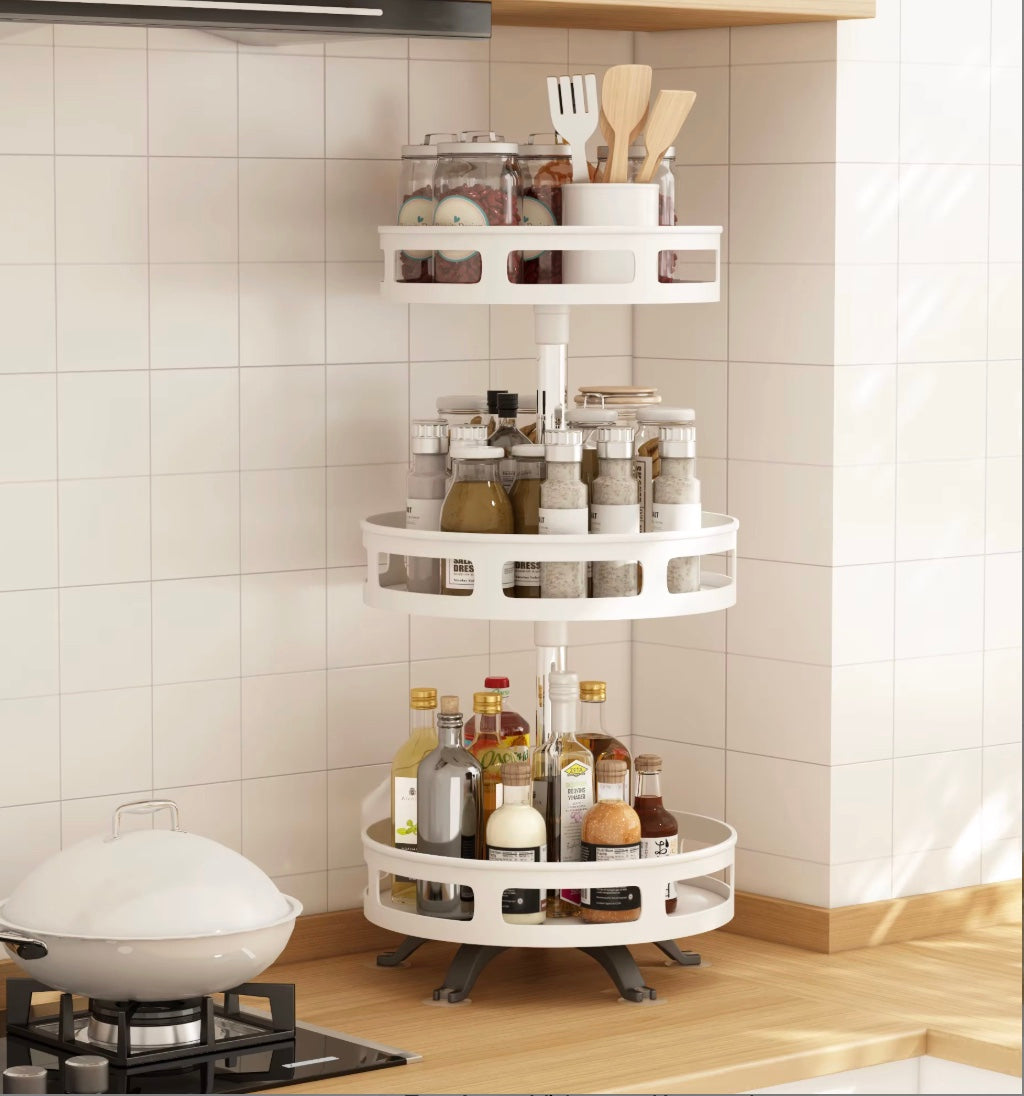 kruidenrek - Staand - 3 Laags - Draaibaar - 52cm Hoog - Verstelbaar - Wit