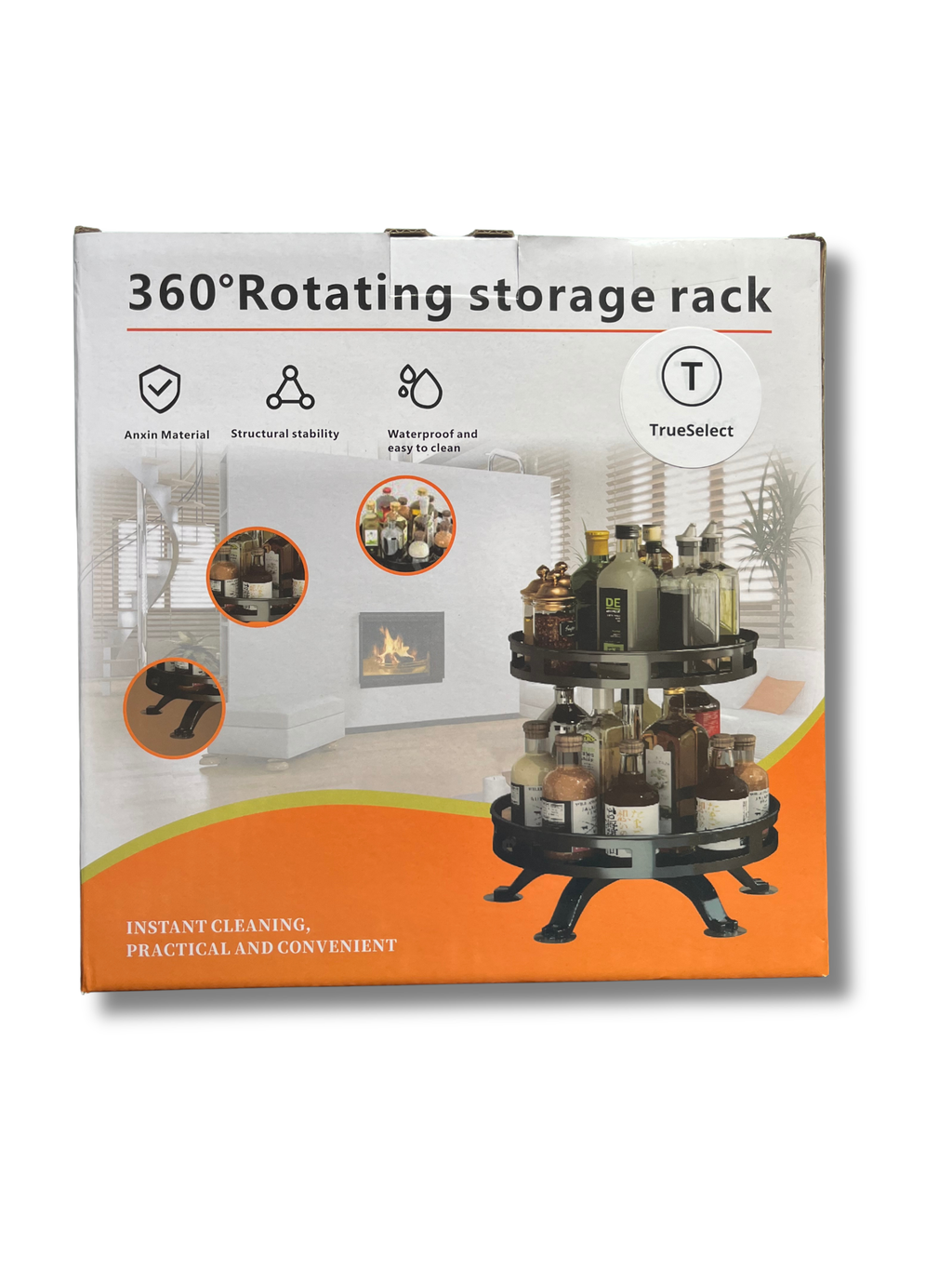 Étagère à épices - Sur pied - Rotative - 2 Niveaux - 35cm de hauteur - Noire