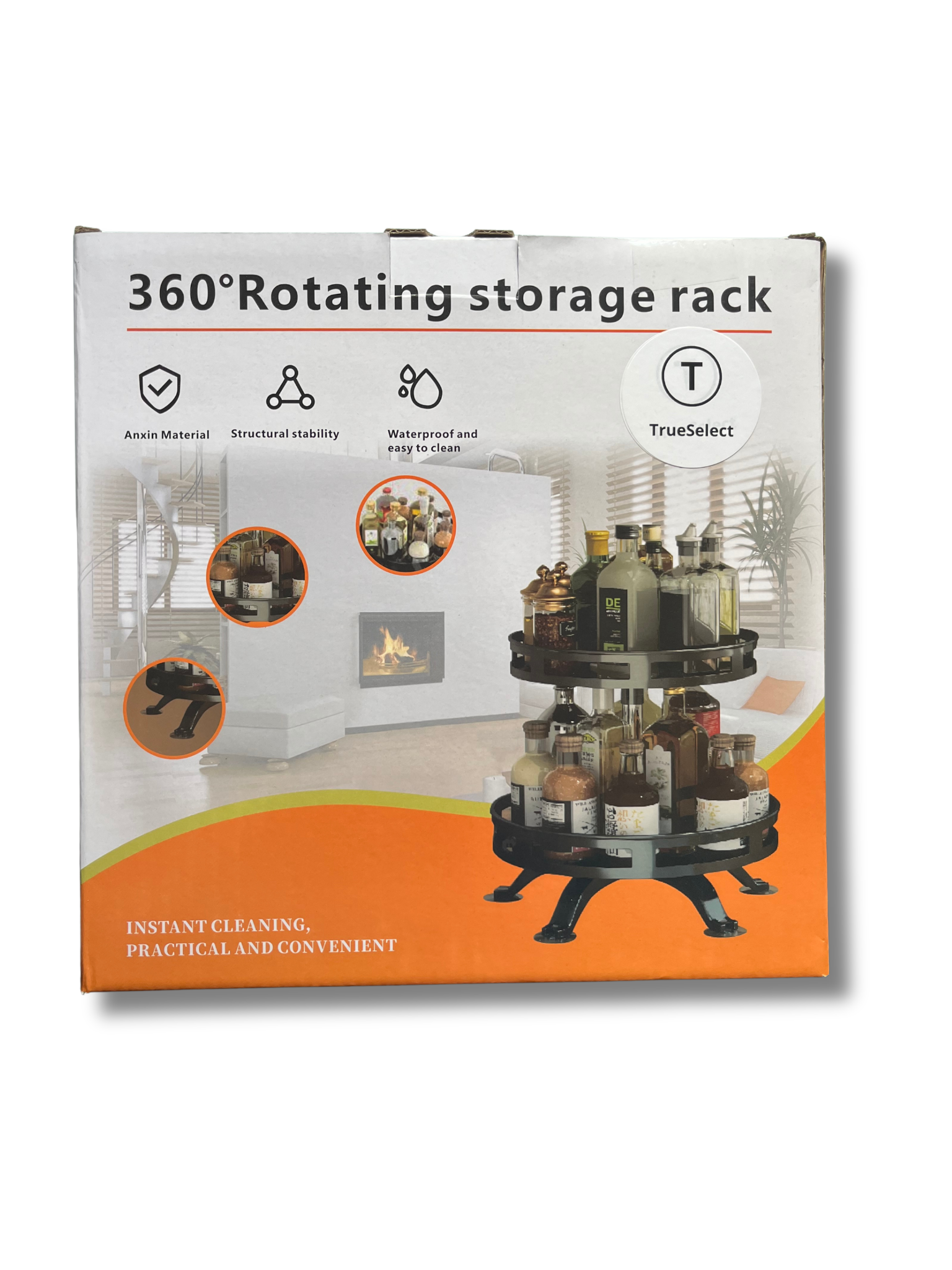 Étagère à épices - Sur pied - Rotative - 2 Niveaux - 35cm de hauteur - Noire